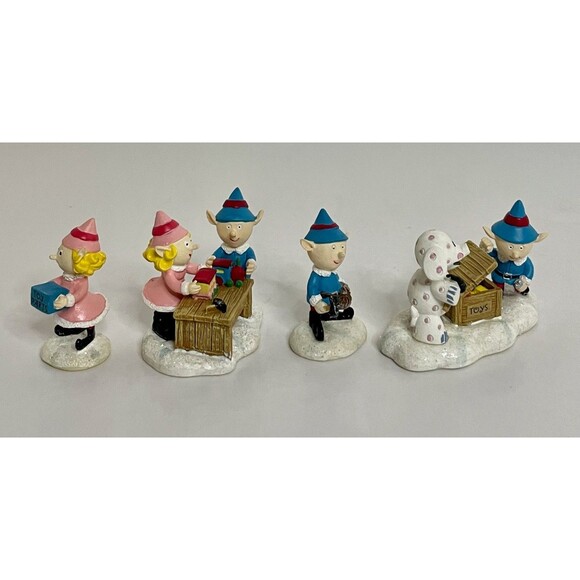 Hawthorne Village Rudolph's Christmas Town ELF WORKSHOP Set of 4 w/ COA - Picture 6 of 9